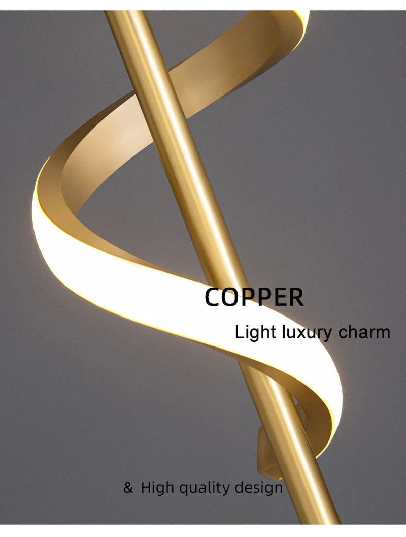 Nordic Copper LED Wall Sconce — 3-Color Switchable Bedside & Living Room Lamp in Black or Gold, 2 Styles