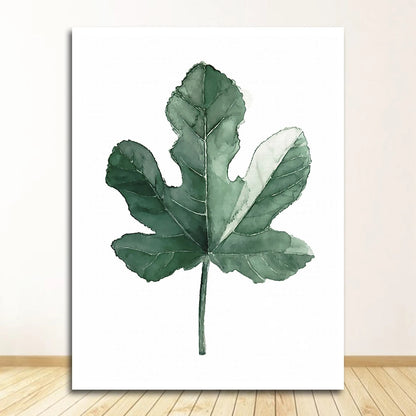Scandinavian Tropical Leaves Canvas Poster — Unframed Green Botanical Wall Art in 11 Sizes