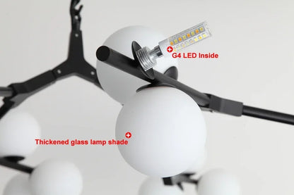 Modern Glass Ball Branch Chandelier — LED Ceiling Light for Living Room & Dining Room