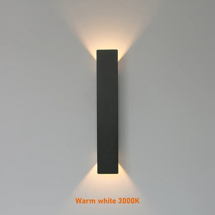 IP65 Waterproof Outdoor LED Wall Lamp — Aluminum Up & Down Light in Black or White, 4 Wattages