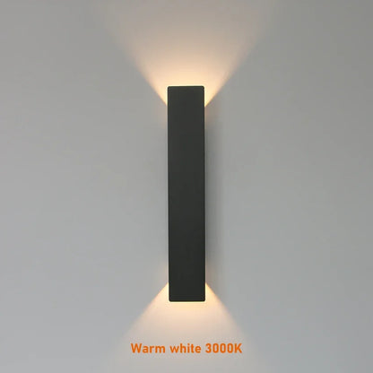 IP65 Waterproof Outdoor LED Wall Lamp — Aluminum Up & Down Light in Black or White, 4 Wattages