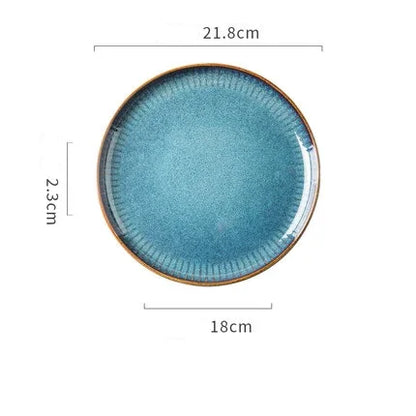 Nordic Kiln Glazed Ceramic Bowl & Plate Collection — Handcrafted Tableware in 10 Styles