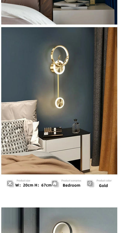Modern 3-Light Glass Wall Lamp — Touch Switch LED Sconce for Living Room, Bedroom & Dining