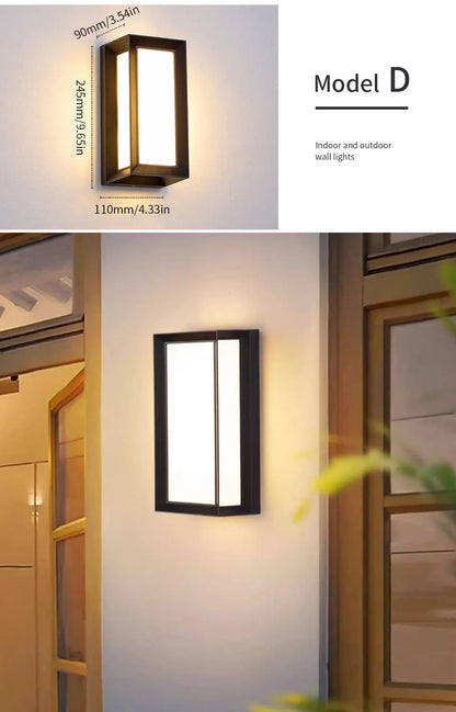 LED Outdoor Wall Lamp with Optional Radar Motion Sensor — IP55 Waterproof in 7 Models & 2 Color Temperatures