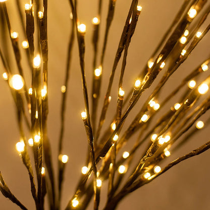 LED Willow Branch Twig Lamp — 20-Bulb Bendable Vase Light for Bedroom & Home Decor in 6 Colors