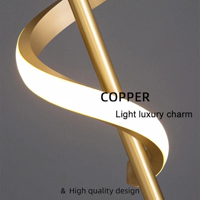 Nordic Copper LED Wall Sconce — 3-Color Switchable Bedside & Living Room Lamp in Black or Gold, 2 Styles