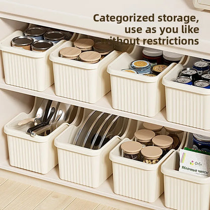 Under-Cabinet Kitchen Storage Box — Diagonal Seasoning & Sundries Organizer with or without Wheels