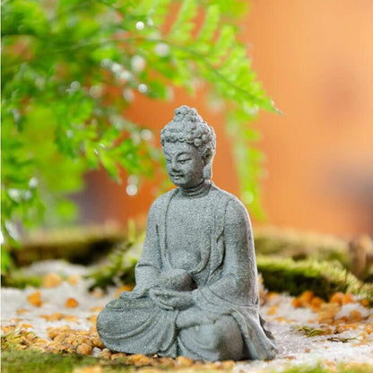 Small Meditating Buddha Statue — Resin Feng Shui Figurine for Home & Desk