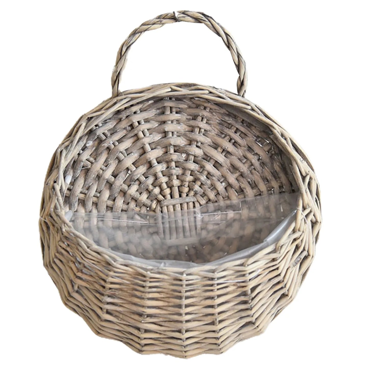 Handmade Wicker Rattan Wall Planter Basket — Natural Hanging Flower Pot for Indoor & Outdoor Garden Decor