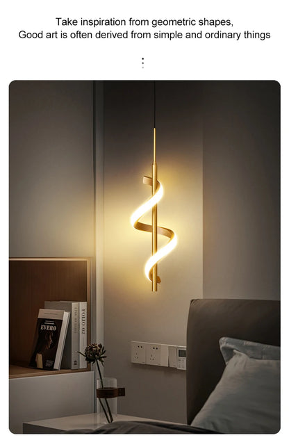 Nordic Copper LED Wall Sconce — 3-Color Switchable Bedside & Living Room Lamp in Black or Gold, 2 Styles