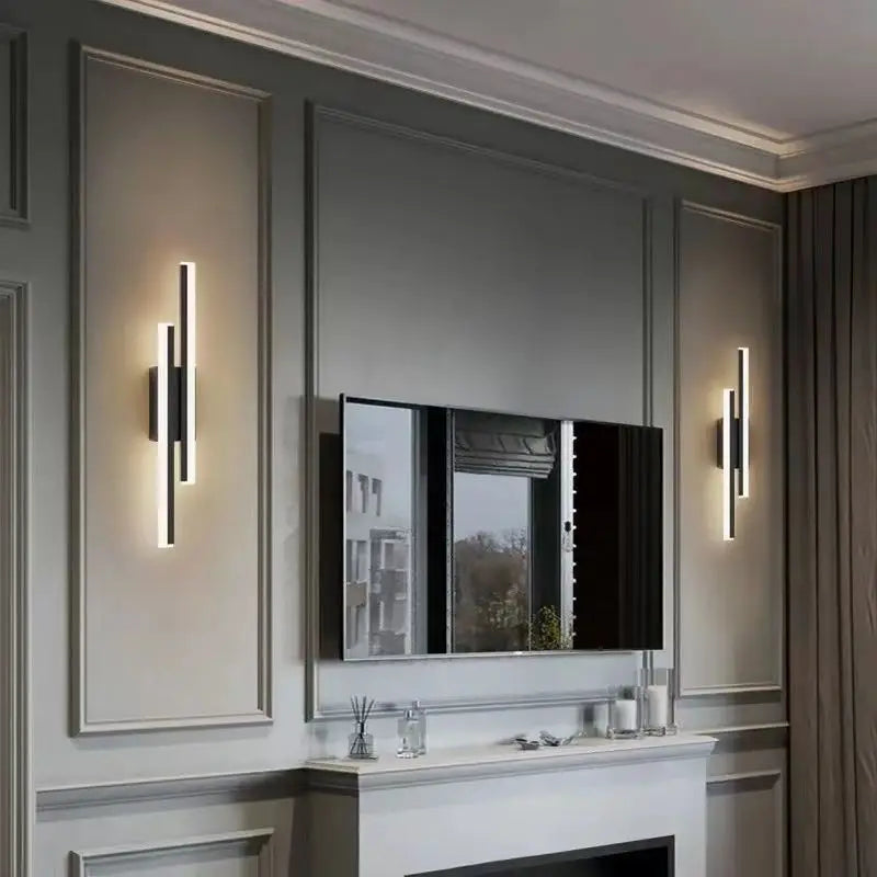Nordic Dimmable LED Wall Sconce — 3-Color Iron & Acrylic Bedside Lamp in Black or Gold, Left or Right