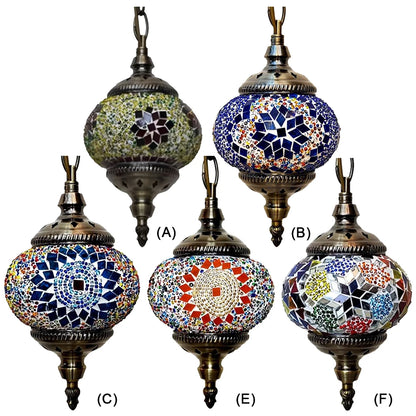 Turkish Moroccan Mosaic Pendant Lamp — Handcrafted Glass Hanging Ceiling Light