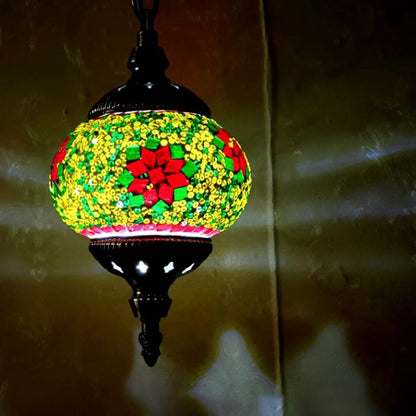 Turkish Moroccan Mosaic Pendant Lamp — Handcrafted Glass Hanging Ceiling Light