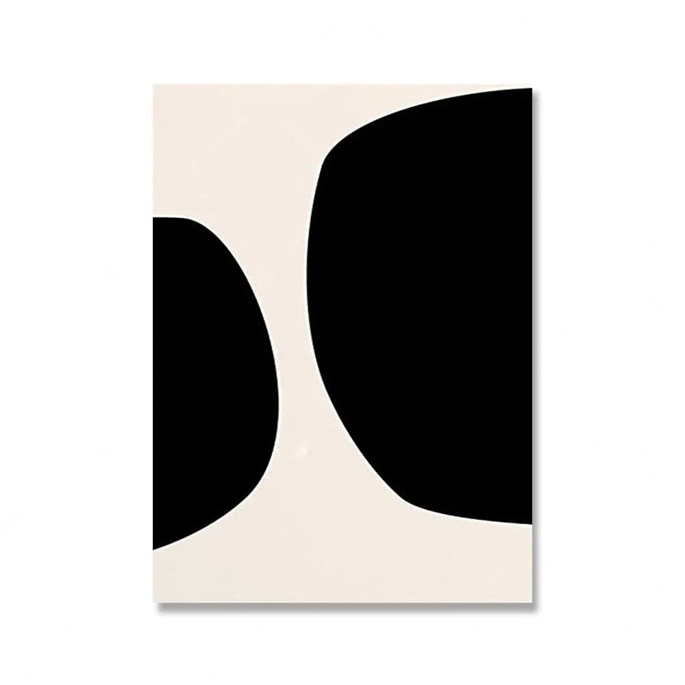 Mid-Century Abstract Black Arches Canvas Wall Art — Unframed HD Print for Living Room & Bedroom