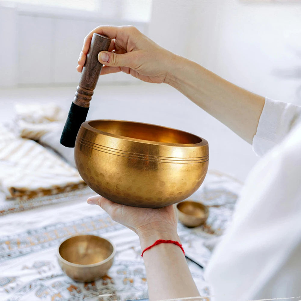 Tibetan Singing Bowl Set — Hand-Hammered Meditation Bowl for Yoga, Chakra & Stress Relief