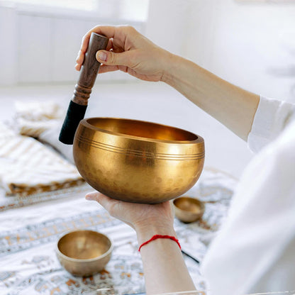 Tibetan Singing Bowl Set — Hand-Hammered Meditation Bowl for Yoga, Chakra & Stress Relief