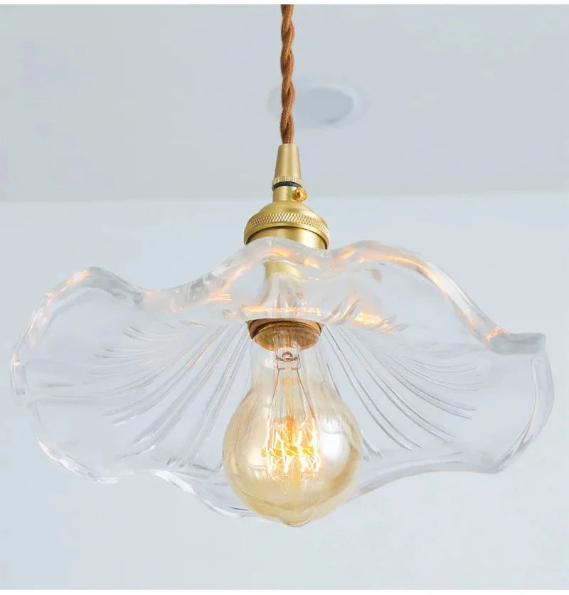 Art Deco Copper Glass Pendant Light — Colorful Edison Ceiling Chandelier for Bedroom, Living Room & Bar
