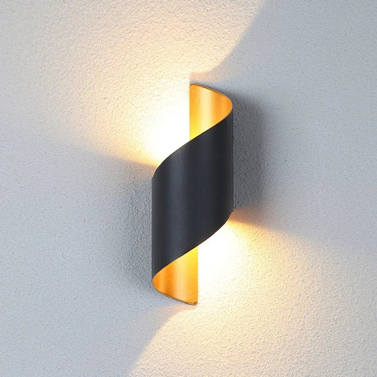 10W Nordic LED Wall Sconce — IP65 Waterproof Spiral Design Indoor & Outdoor Light in 4 Finishes