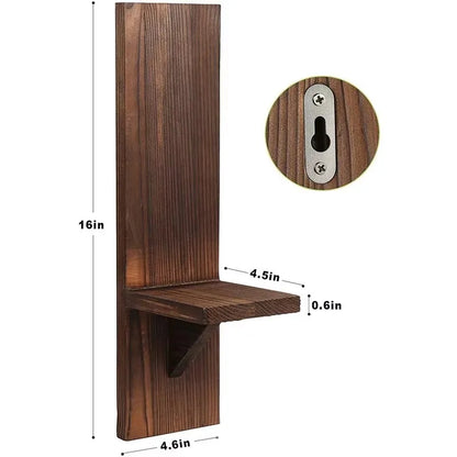 Art Deco Wooden Wall-Mounted Vase Display Rack — Wall Hanging Shelf for Vases, Candles & Home Decor