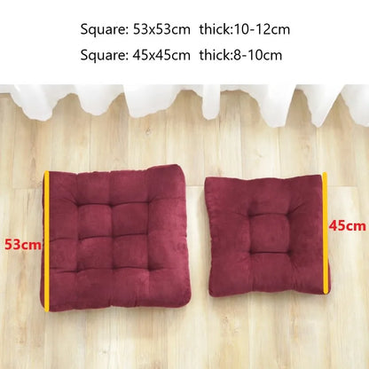 Corduroy Floor Meditation Cushion — Thick Tufted Square Yoga Seat Pillow