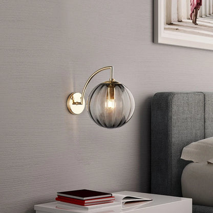 Nordic Stained Glass Ball Wall Lamp — Colorful Bedside & Bathroom Mirror Light in 4 Glass Colors