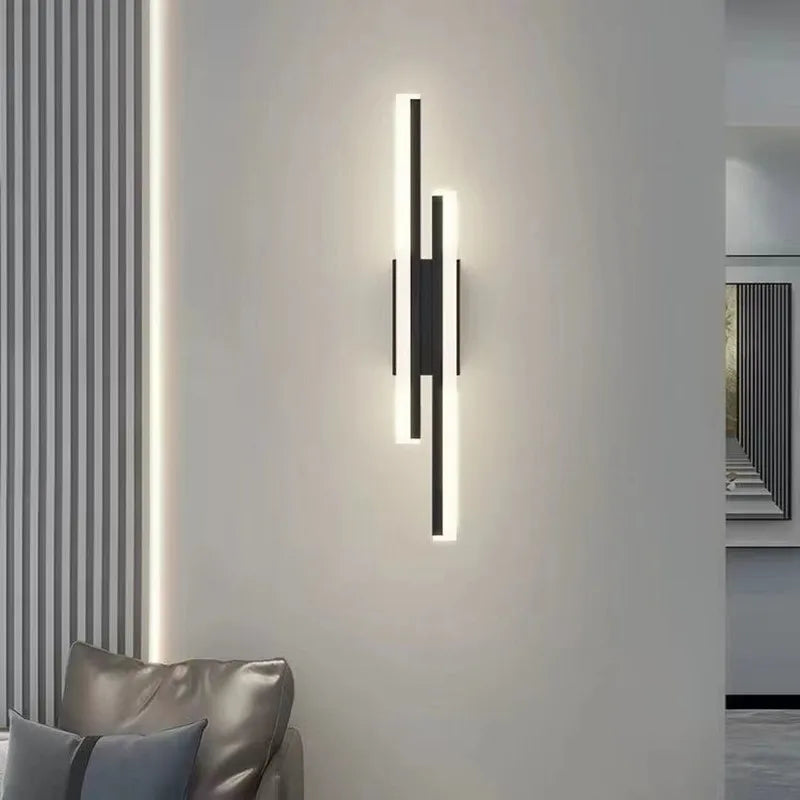 Nordic Dimmable LED Wall Sconce — 3-Color Iron & Acrylic Bedside Lamp in Black or Gold, Left or Right