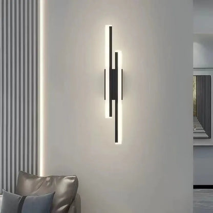 Nordic Dimmable LED Wall Sconce — 3-Color Iron & Acrylic Bedside Lamp in Black or Gold, Left or Right