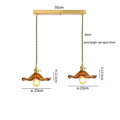 Art Deco Copper Glass Pendant Light — Colorful Edison Ceiling Chandelier for Bedroom, Living Room & Bar