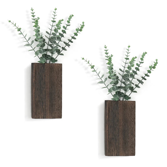 Wooden Wall Planter — Handcrafted Pine Hanging Vase for Flowers & Greenery | Modern Farmhouse Decor
