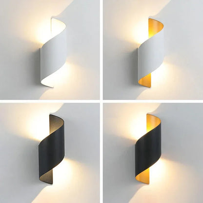 10W Nordic LED Wall Sconce — IP65 Waterproof Spiral Design Indoor & Outdoor Light in 4 Finishes