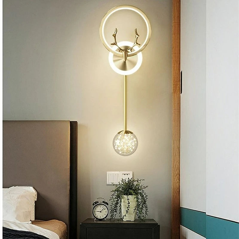 Modern 3-Light Glass Wall Lamp — Touch Switch LED Sconce for Living Room, Bedroom & Dining