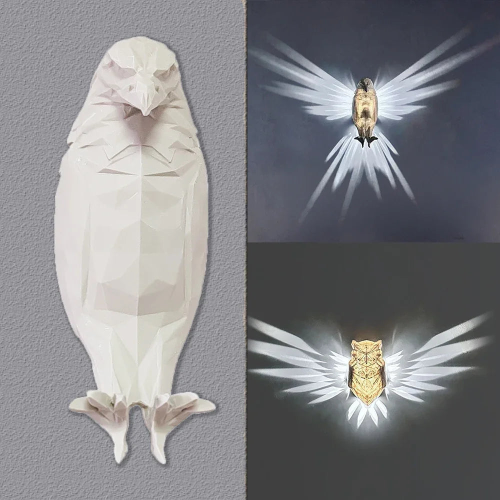 3D Animal Silhouette Wall Light Projector — Owl & Eagle Shadow Night Light for Home & Halloween Decor