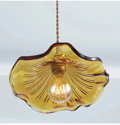 Art Deco Copper Glass Pendant Light — Colorful Edison Ceiling Chandelier for Bedroom, Living Room & Bar
