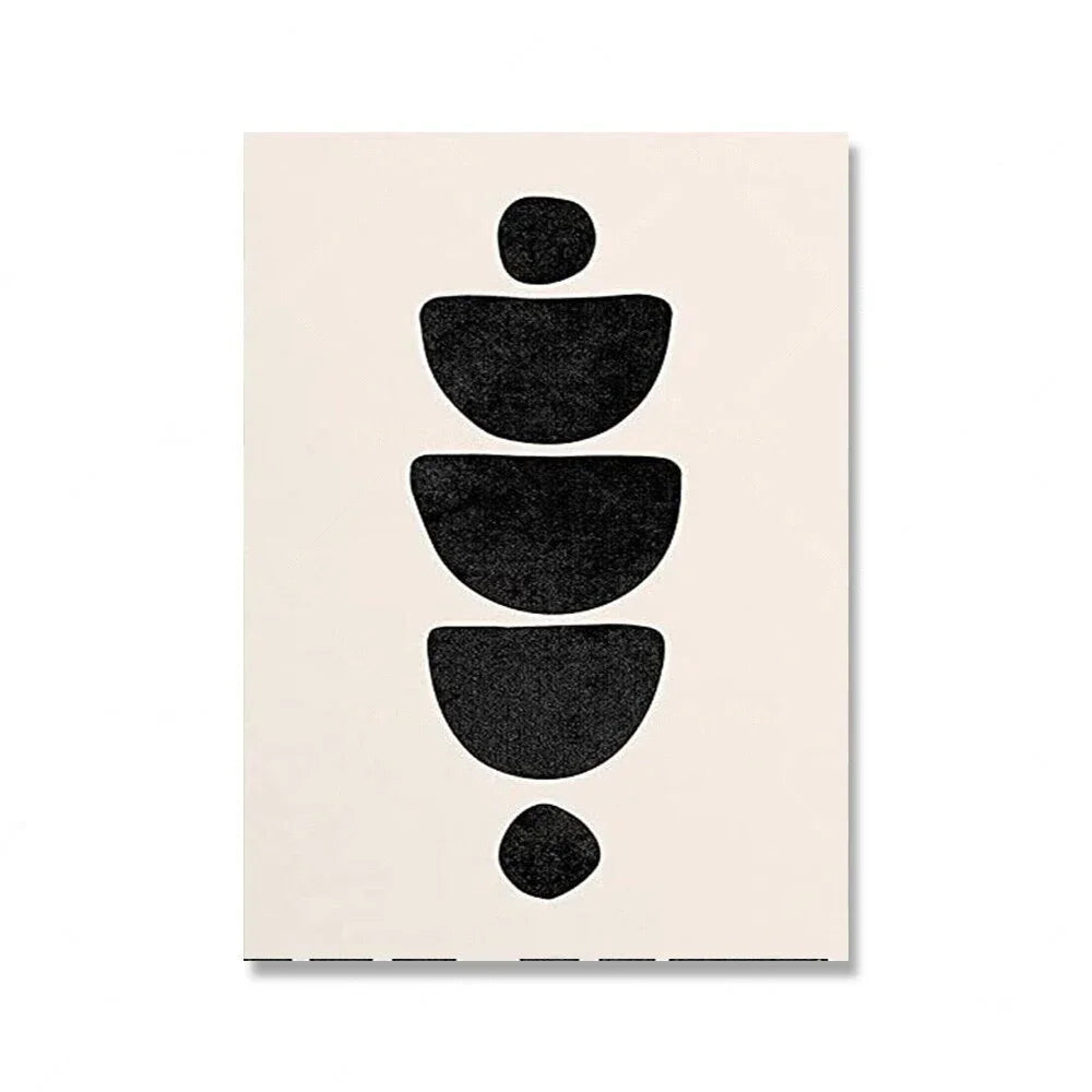 Mid-Century Abstract Black Arches Canvas Wall Art — Unframed HD Print for Living Room & Bedroom