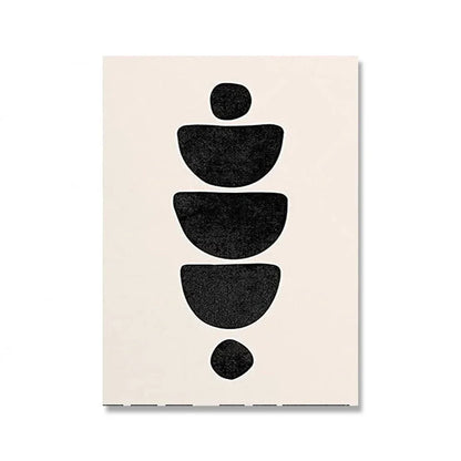 Mid-Century Abstract Black Arches Canvas Wall Art — Unframed HD Print for Living Room & Bedroom