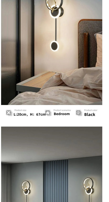 Modern 3-Light Glass Wall Lamp — Touch Switch LED Sconce for Living Room, Bedroom & Dining