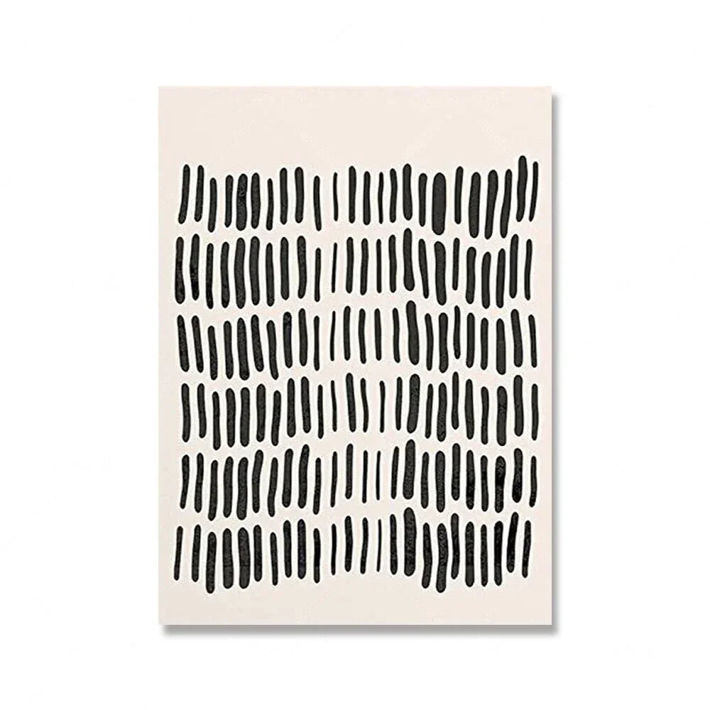Mid-Century Abstract Black Arches Canvas Wall Art — Unframed HD Print for Living Room & Bedroom