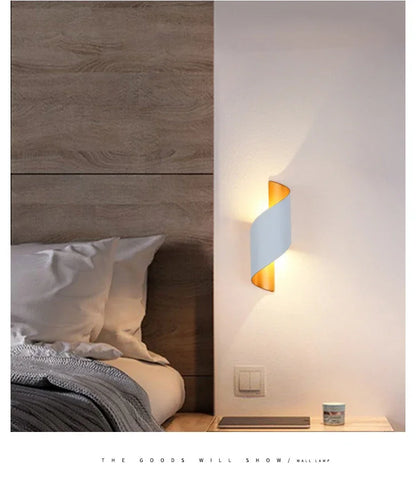 10W Nordic LED Wall Sconce — IP65 Waterproof Spiral Design Indoor & Outdoor Light in 4 Finishes