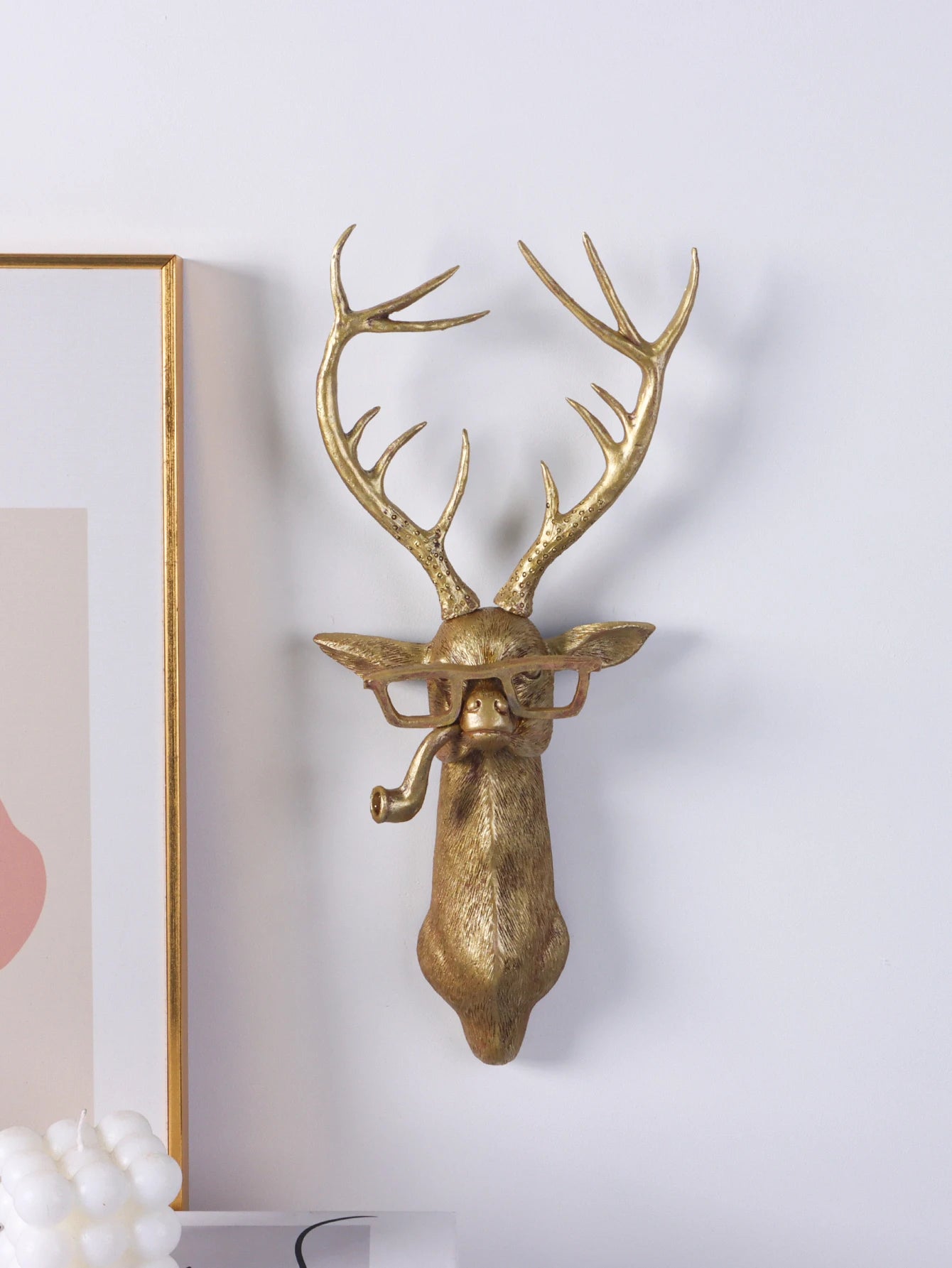 Resin Animal Head Wall Sculpture Set — Whimsical Golden Wall Hanging Decor for Living Room & Bedroom