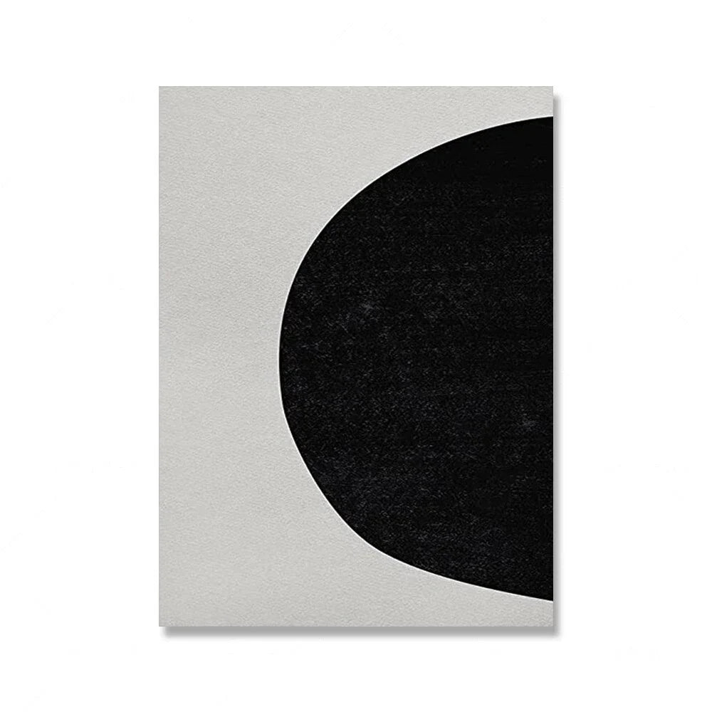 Mid-Century Abstract Black Arches Canvas Wall Art — Unframed HD Print for Living Room & Bedroom