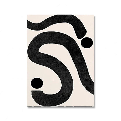Mid-Century Abstract Black Arches Canvas Wall Art — Unframed HD Print for Living Room & Bedroom