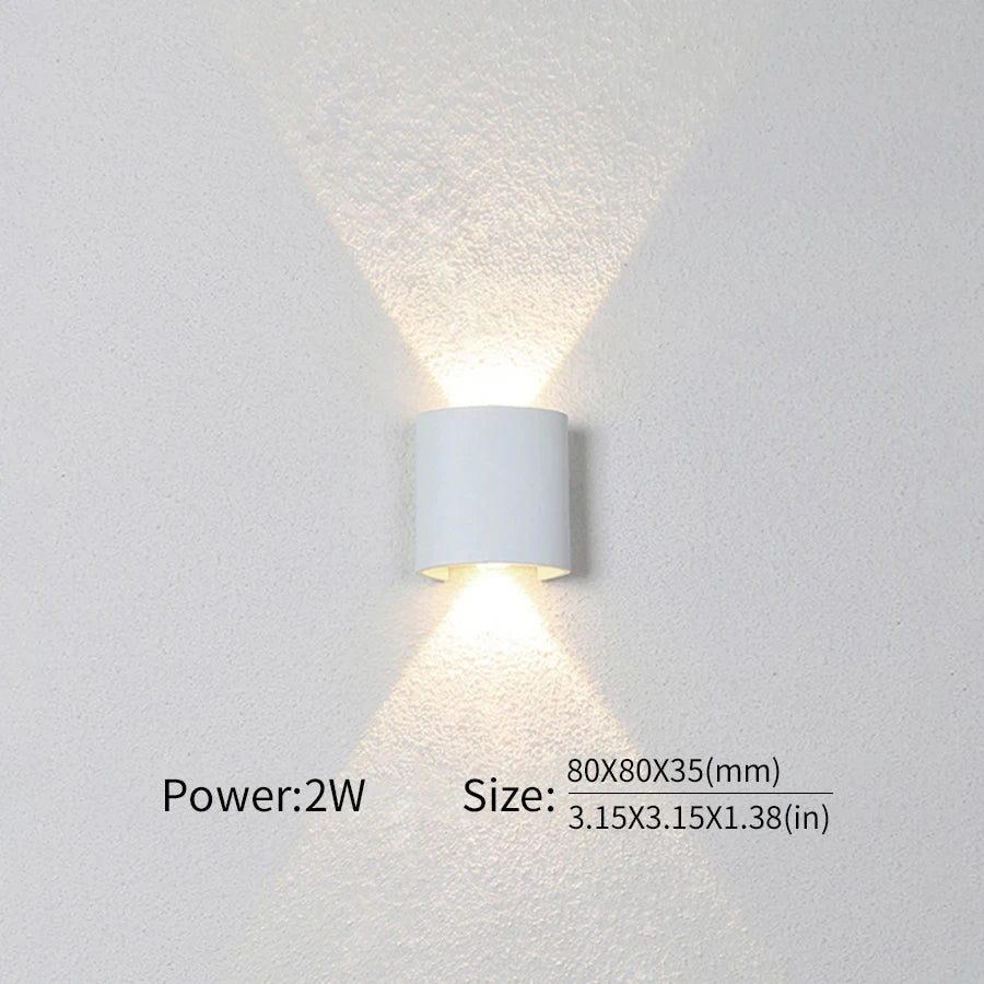 2W LED Wall Lamp — Waterproof Indoor & Outdoor Wall Light in White or Black, 3 Color Temperatures