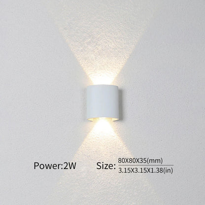 2W LED Wall Lamp — Waterproof Indoor & Outdoor Wall Light in White or Black, 3 Color Temperatures