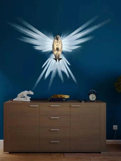 3D Animal Silhouette Wall Light Projector — Owl & Eagle Shadow Night Light for Home & Halloween Decor