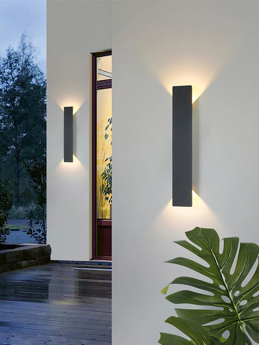 IP65 Waterproof Outdoor LED Wall Lamp — Aluminum Up & Down Light in Black or White, 4 Wattages