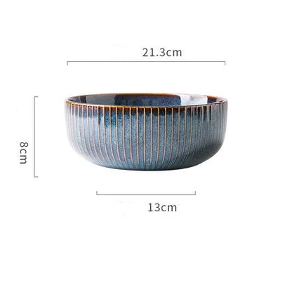 Nordic Kiln Glazed Ceramic Bowl & Plate Collection — Handcrafted Tableware in 10 Styles