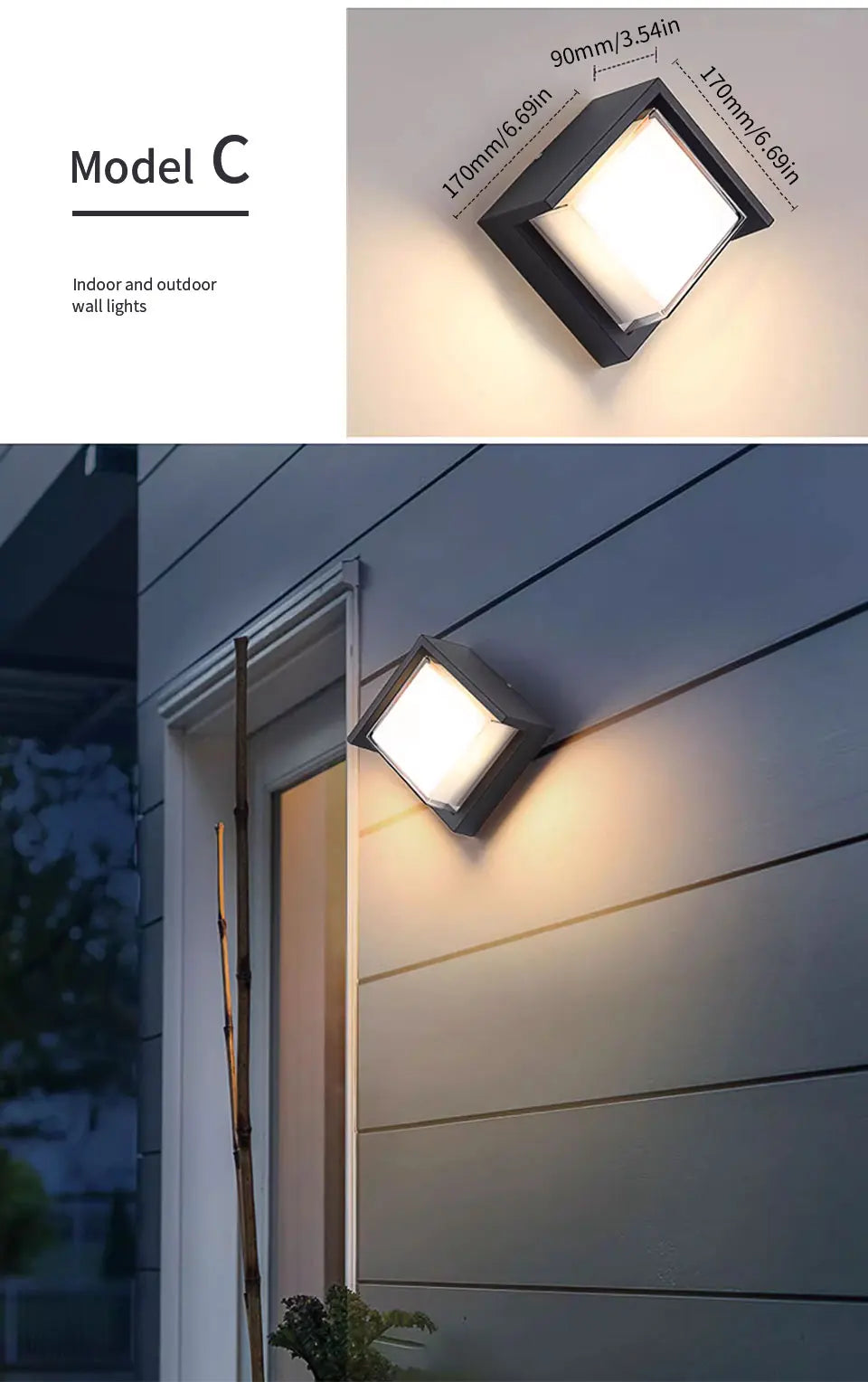 LED Outdoor Wall Lamp with Optional Radar Motion Sensor — IP55 Waterproof in 7 Models & 2 Color Temperatures