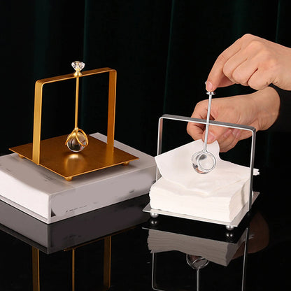 Modern Metal Napkin Holder with Lift Handle — Elegant Square Dispenser for Home & Dining