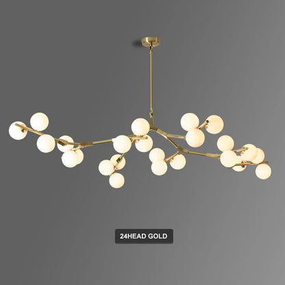 Modern Glass Ball Branch Chandelier — LED Ceiling Light for Living Room & Dining Room