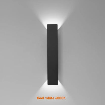 IP65 Waterproof Outdoor LED Wall Lamp — Aluminum Up & Down Light in Black or White, 4 Wattages